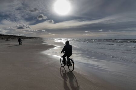 Cold day by Baltic sea in winter time.の写真素材