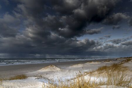 Baltic sea coast in winter day.の写真素材