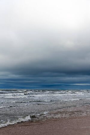Dark clouds over Baltic sea.の写真素材