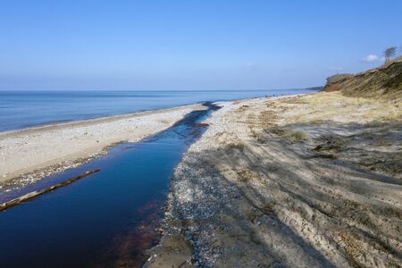 Baltic sea coast in in nice spring day next to Jurkalne, Latvia.の写真素材