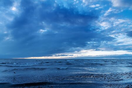Blue Baltic sea at Liepaja, Latvia.の写真素材