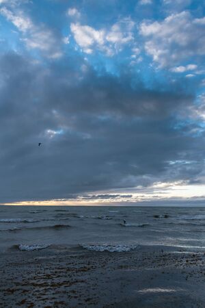 Blue Baltic sea at Liepaja, Latvia.の写真素材