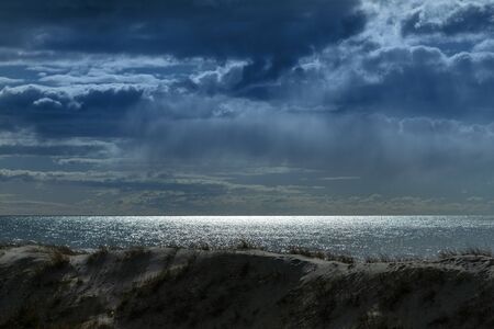 Blue Baltic sea at Liepaja, Latvia.の写真素材