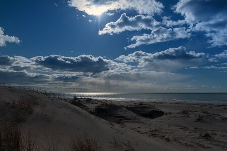 Blue Baltic sea at Liepaja, Latvia.の写真素材