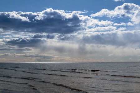 Blue Baltic sea at Liepaja, Latvia.の写真素材