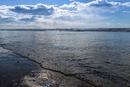 Blue Baltic sea at Liepaja, Latvia.の写真素材