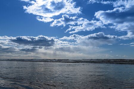 Blue Baltic sea at Liepaja, Latvia.の写真素材