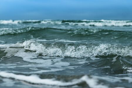 Gray Baltic sea in calm day.の写真素材