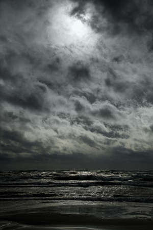 Gray Baltic sea in autumn time.の写真素材