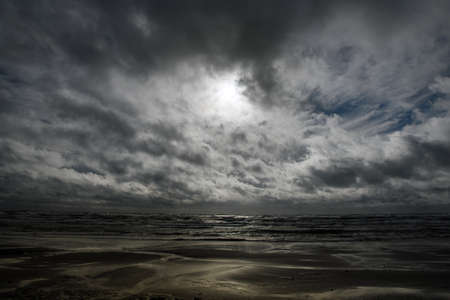 Gray Baltic sea in autumn time.の写真素材