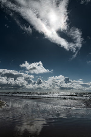 Windy day by Baltic sea next to Liepaja, Latviaの写真素材