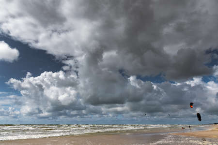 Windy day by Baltic sea next to Liepaja, Latviaの写真素材
