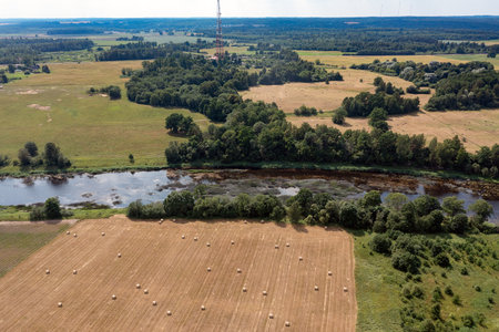 Venta river middle reaches, Latvia.の写真素材