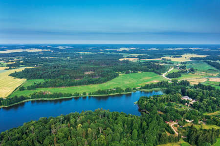 Sasmaka lake surroundings in western Latvia.の写真素材