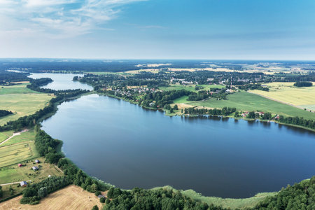 Sasmaka lake surroundings in western Latvia.の写真素材