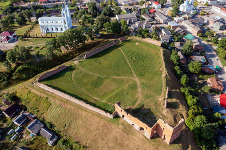 Ludza medieval castle ruins in eastern Latvia.の写真素材