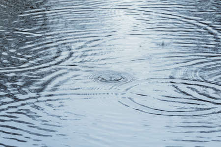 Water surface in rainy day.の写真素材