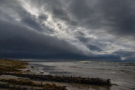 Baltic sea in cold stormy day.の写真素材