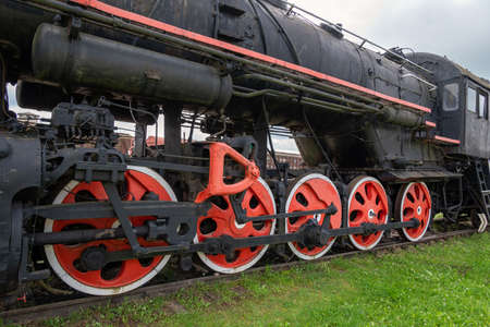 An old steam locomotive rests on the siding.の写真素材