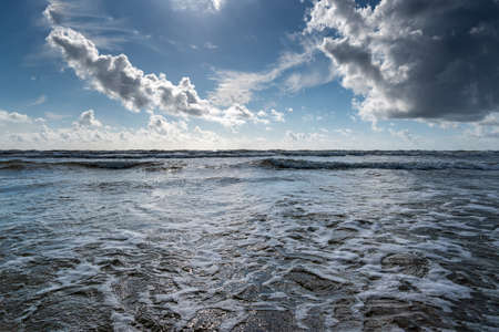 Windy day by Baltic sea, Liepaja, Latvia.の写真素材