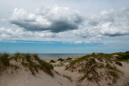 Silent summer afternoon at Baltic sea, Liepaja, Latvia.の写真素材