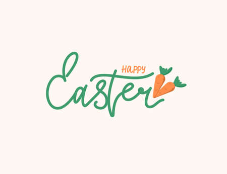 Happy easter lettering vector illustration Spring illustrationのイラスト素材