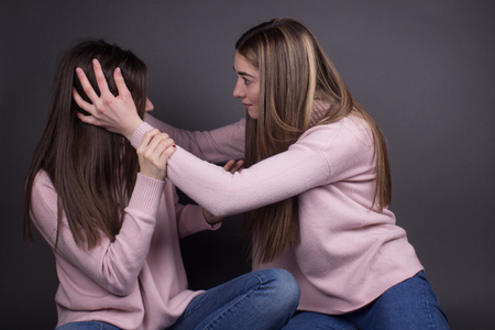 fighting girls teen problems fightの写真素材