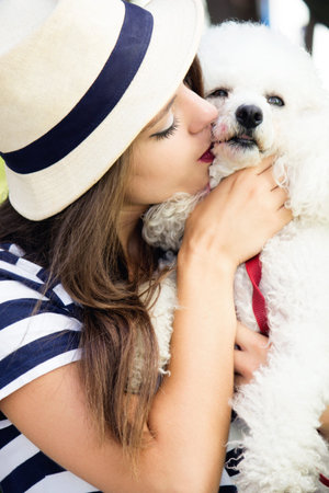 girl dog poodle cute
