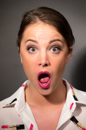shocked young blonde woman