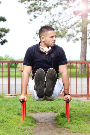 young man workout outside