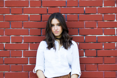 stylish teenager girl posingの写真素材