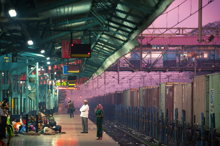 Railway Station. India, Uttar Pradesh, Varanasi.のeditorial素材