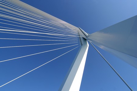 The Erasmus bridge in Rotterdam, Netherlandsの写真素材