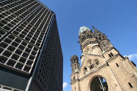 Berlin Gedachtniskirche on Breitscheid Platzの写真素材