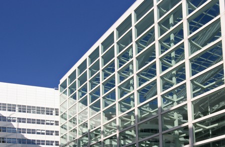 Modern architecture of The Hague City Hallの写真素材