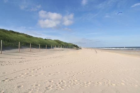 Clean pristine beach at the start of summer on the Dutch coastの写真素材