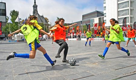 The Hague, Holland - May 22, 2010: Regional NSVB Street soccer finalsのeditorial素材