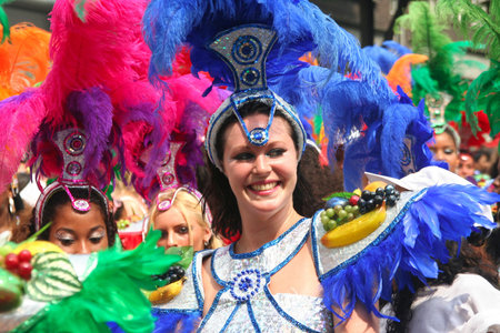 ROTTERDAM - SUMMER CARNIVAL, JULY 26, 2008. Carnival Queen in the parade at the Caribbean Carnaval...