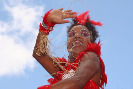 ROTTERDAM, HOLLAND - JULY 25, 2009: Participant in the parade of the annual Summer Carnival in...