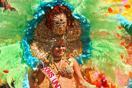 ROTTERDAM, HOLLAND - JULY 25, 2009: Participant in the parade of the annual Summer Carnival in Rotterdam on July 25, 2009 in Rotterdam, Hollandのeditorial素材
