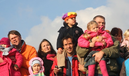Parents and children at Santa Claus festival. Picture taken on November 17, 2007 in Scheveningen, Holland.のeditorial素材