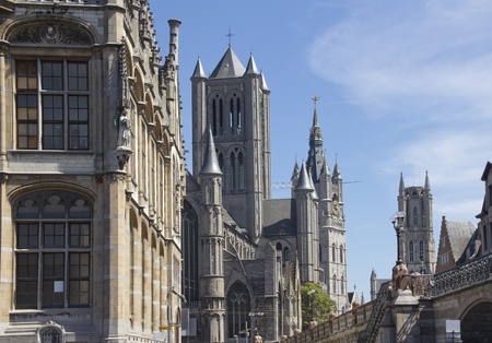 Ghent churches in Belgiumの写真素材