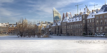 Dutch Parliament in The Hague, Holland, in winterのeditorial素材