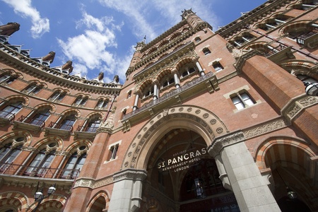 London, UK - July 23, 2011: Entrance of the Victorian St. Pancras Hotel in London, UKのeditorial素材