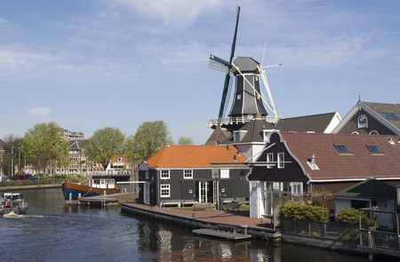 Windmill in Haarlem in Hollandの写真素材