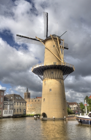 Large stone windmill in Schiedam, Hollandの写真素材