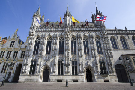 City Hall of Bruges, Belgiumの写真素材