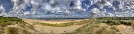 Panorama of the Dutch coast and North Sea near The Hague, Hollandの写真素材