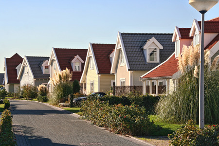 Wooden houses in a model townのeditorial素材