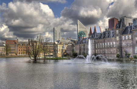 Binnenhof, political center of The Netherlands, in The Hagueの写真素材